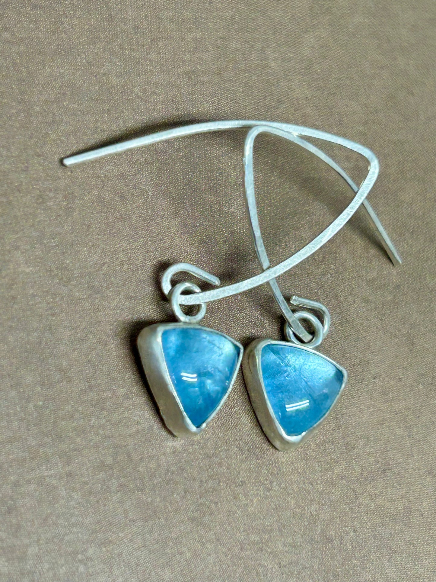 Sterling Silver and Brazilian Aquamarine Dangle Earrings