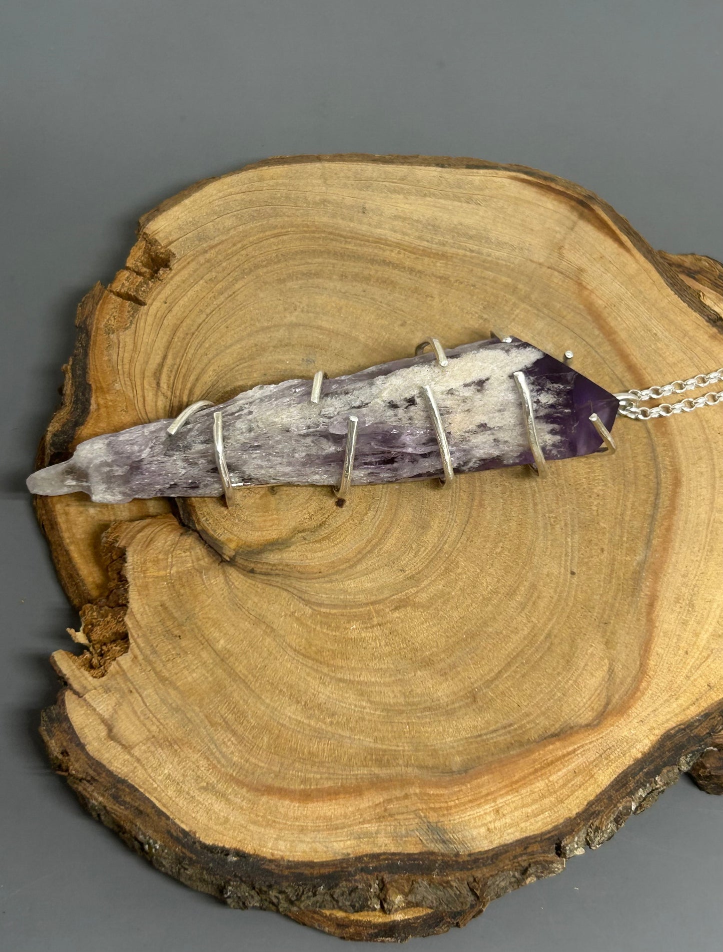Bryson’s Amethyst Crystal Necklace.