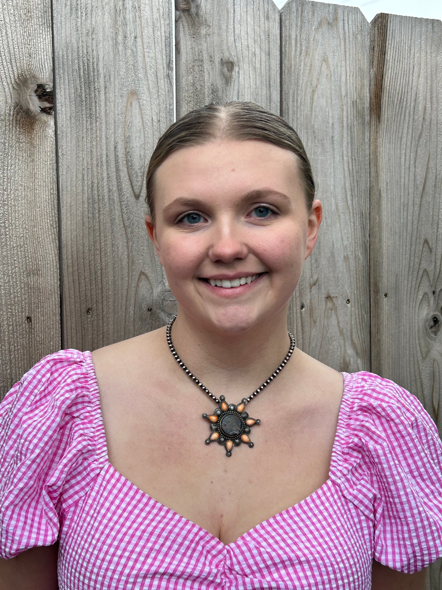 Iron Buffalo Spiny Oyster Sterling Silver Pendant.