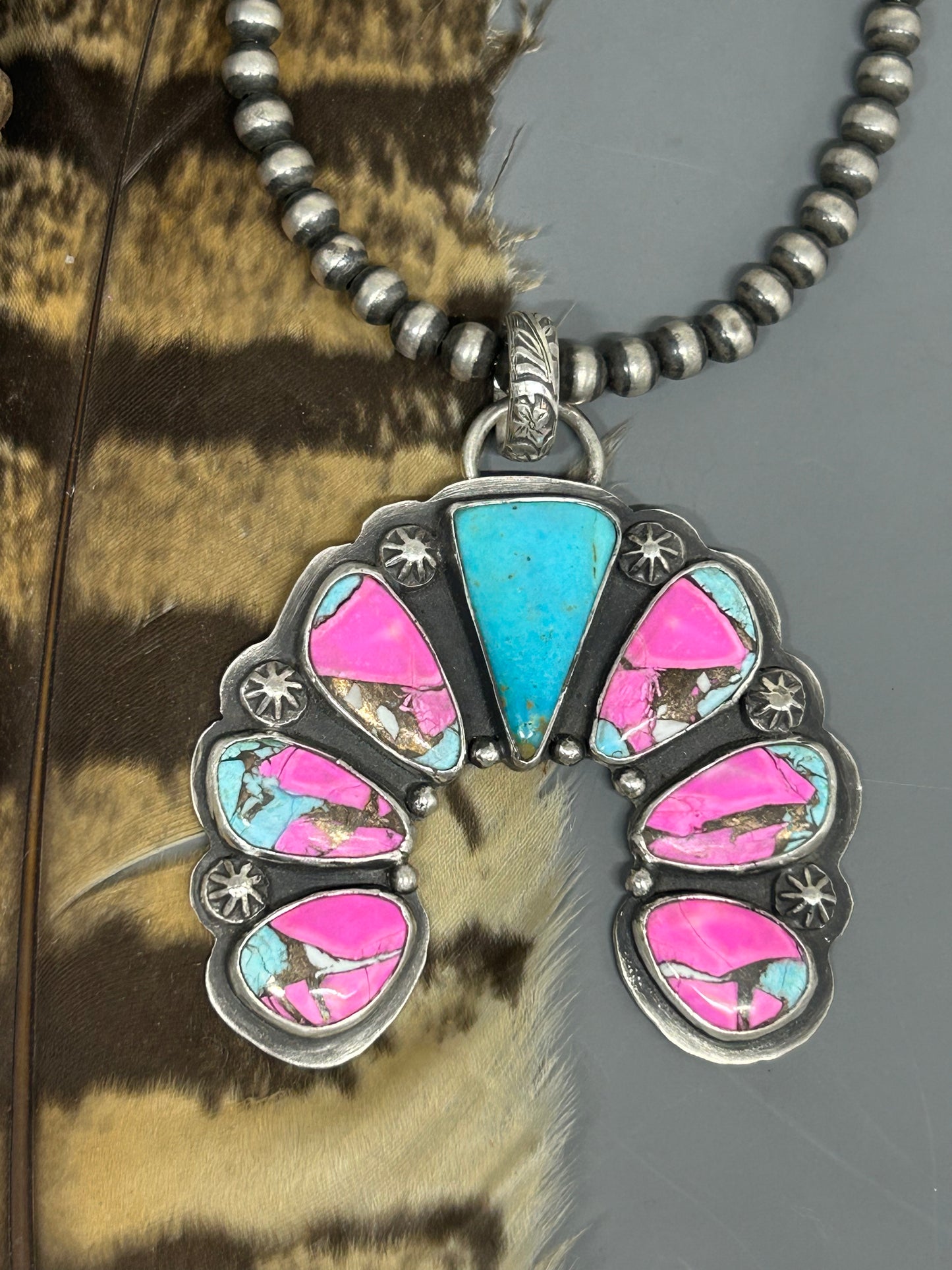 Cowgirl southwestern Kingman turquoise sterling silver Naja,sterling silver.