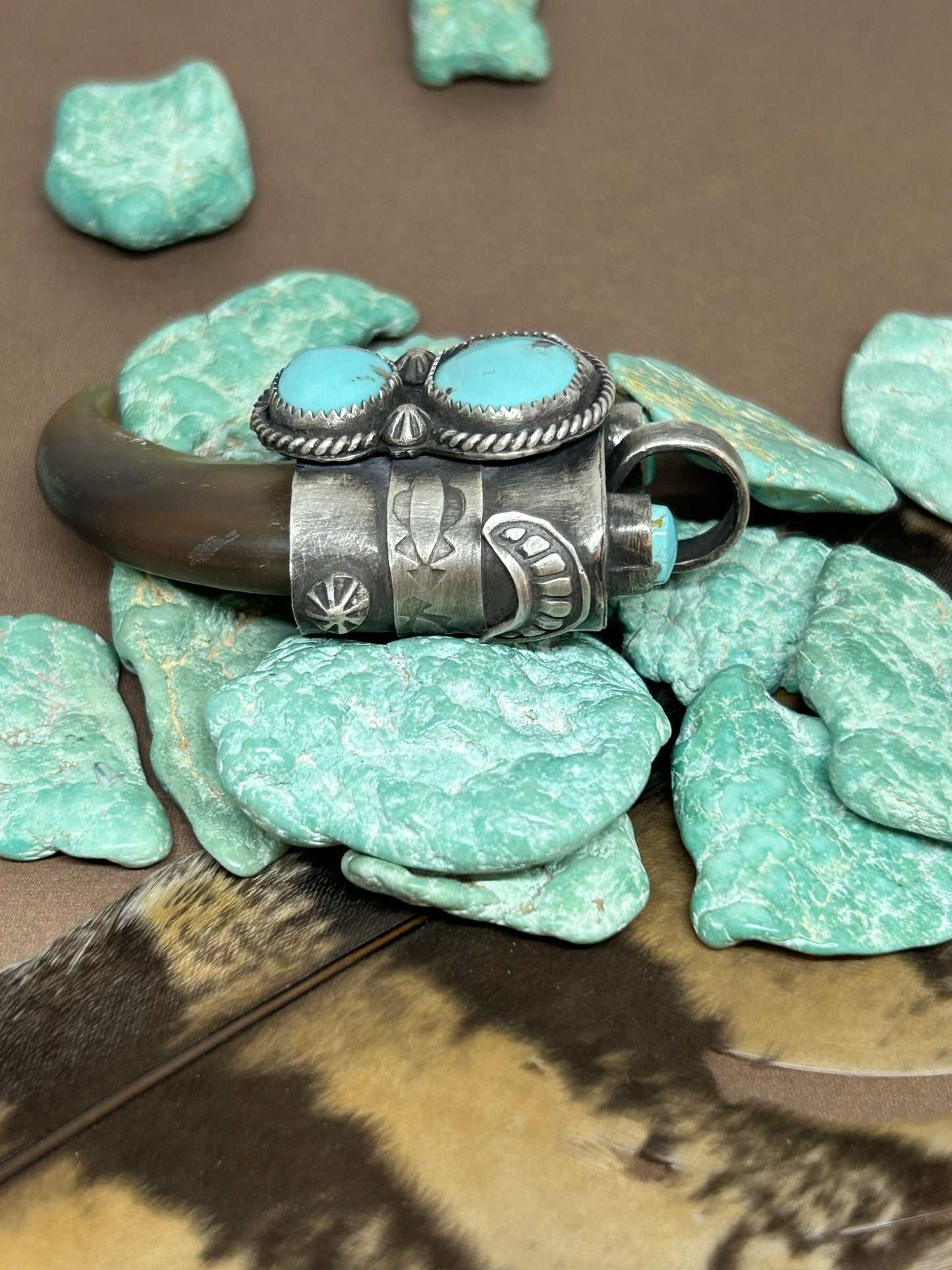 Bear Claw Pendant Campitos And Royston Turquoise