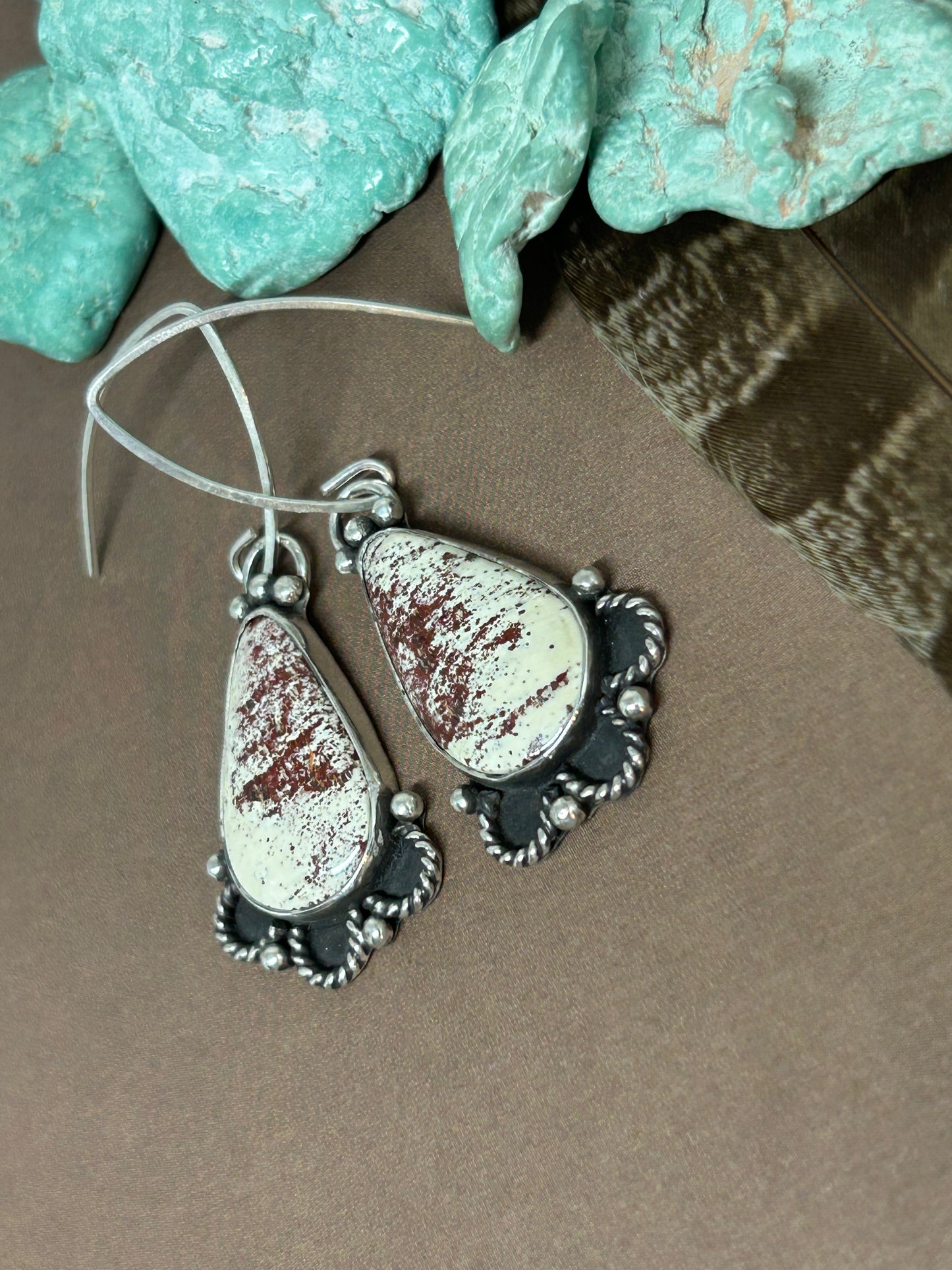 Red Buffalo Sterling Silver Earrings