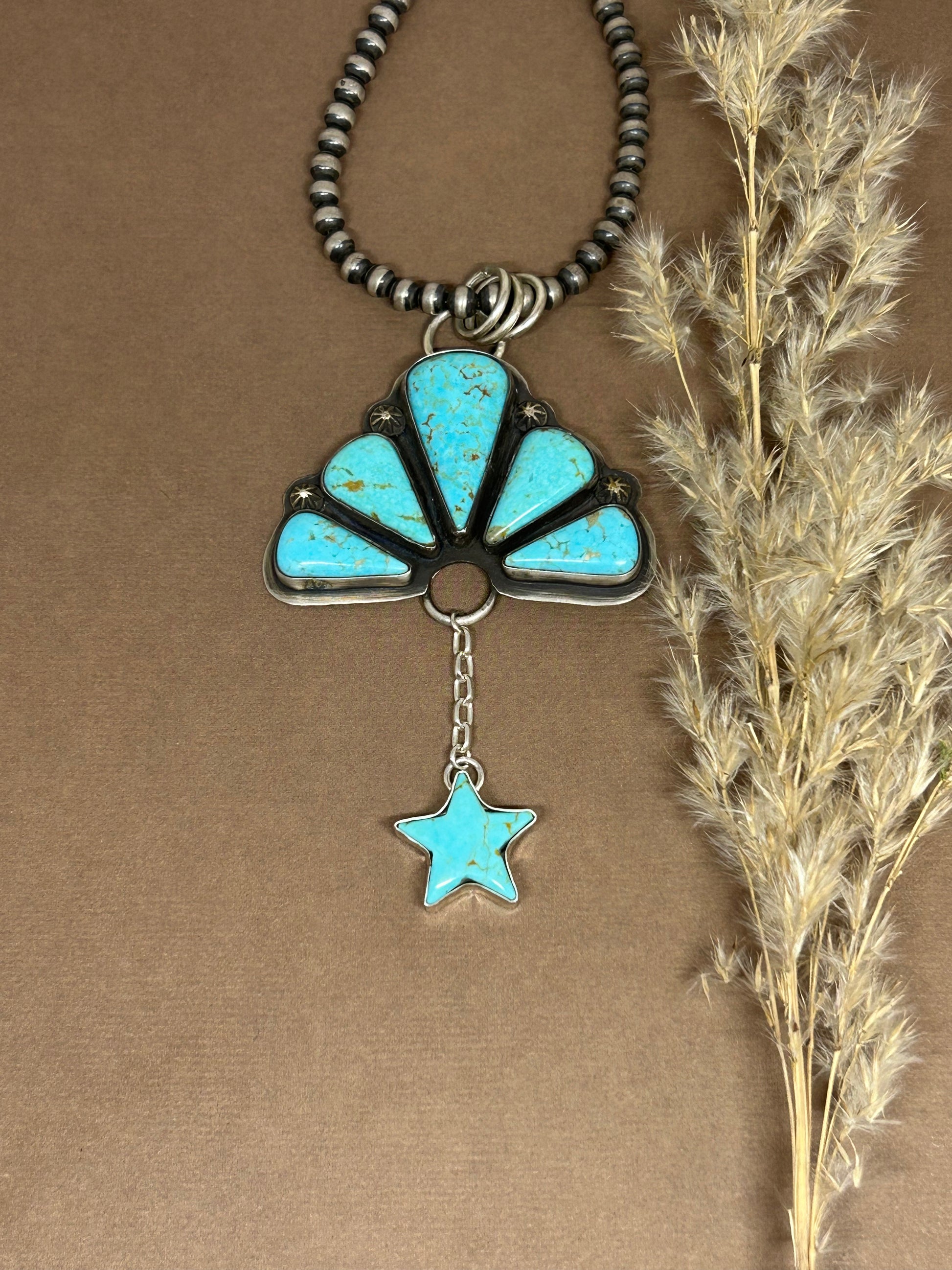 Statement pendant Sonora turquoise set in sterling silver.