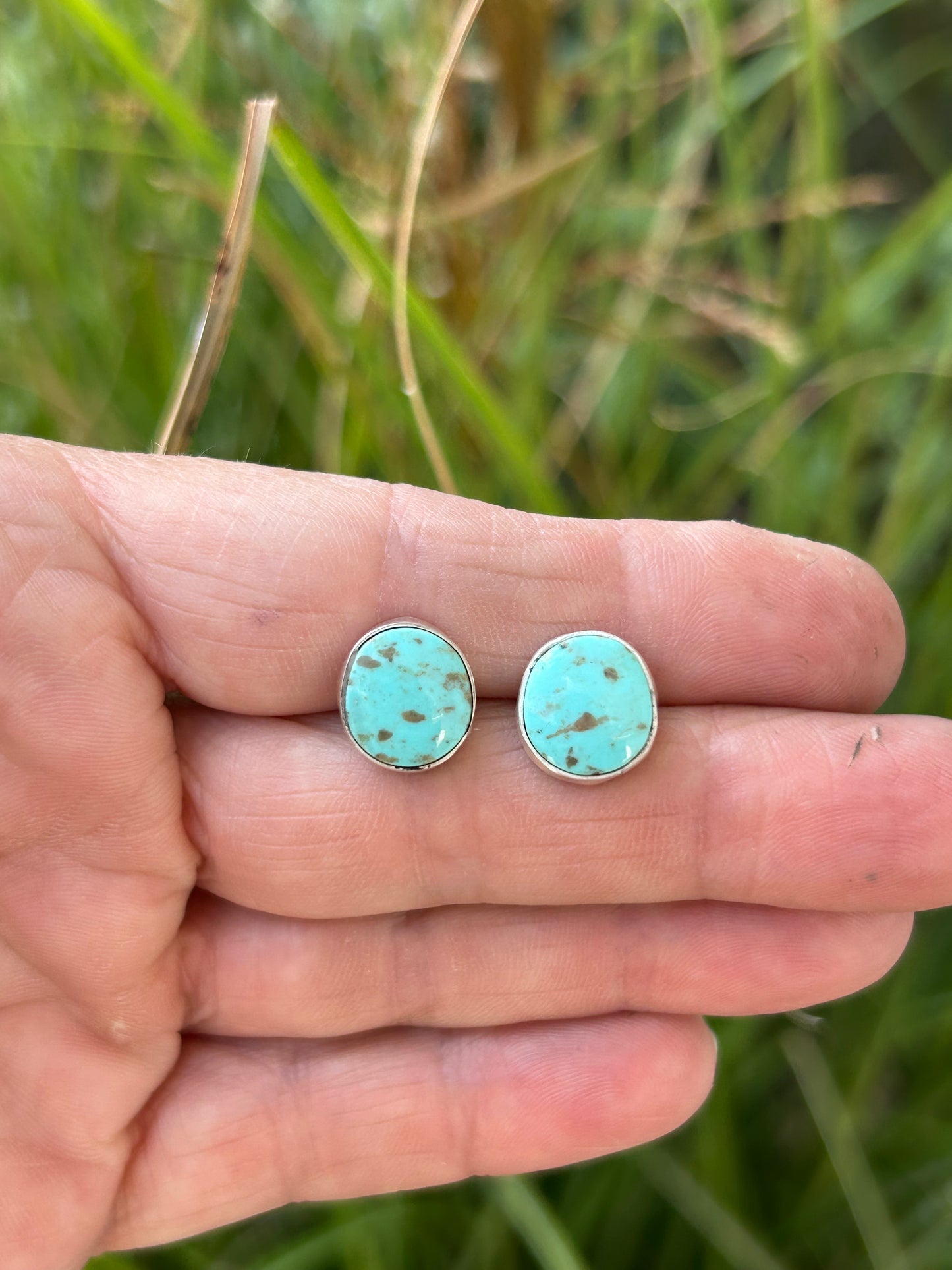 Kingman Turquoise Rustic Stud Earrings