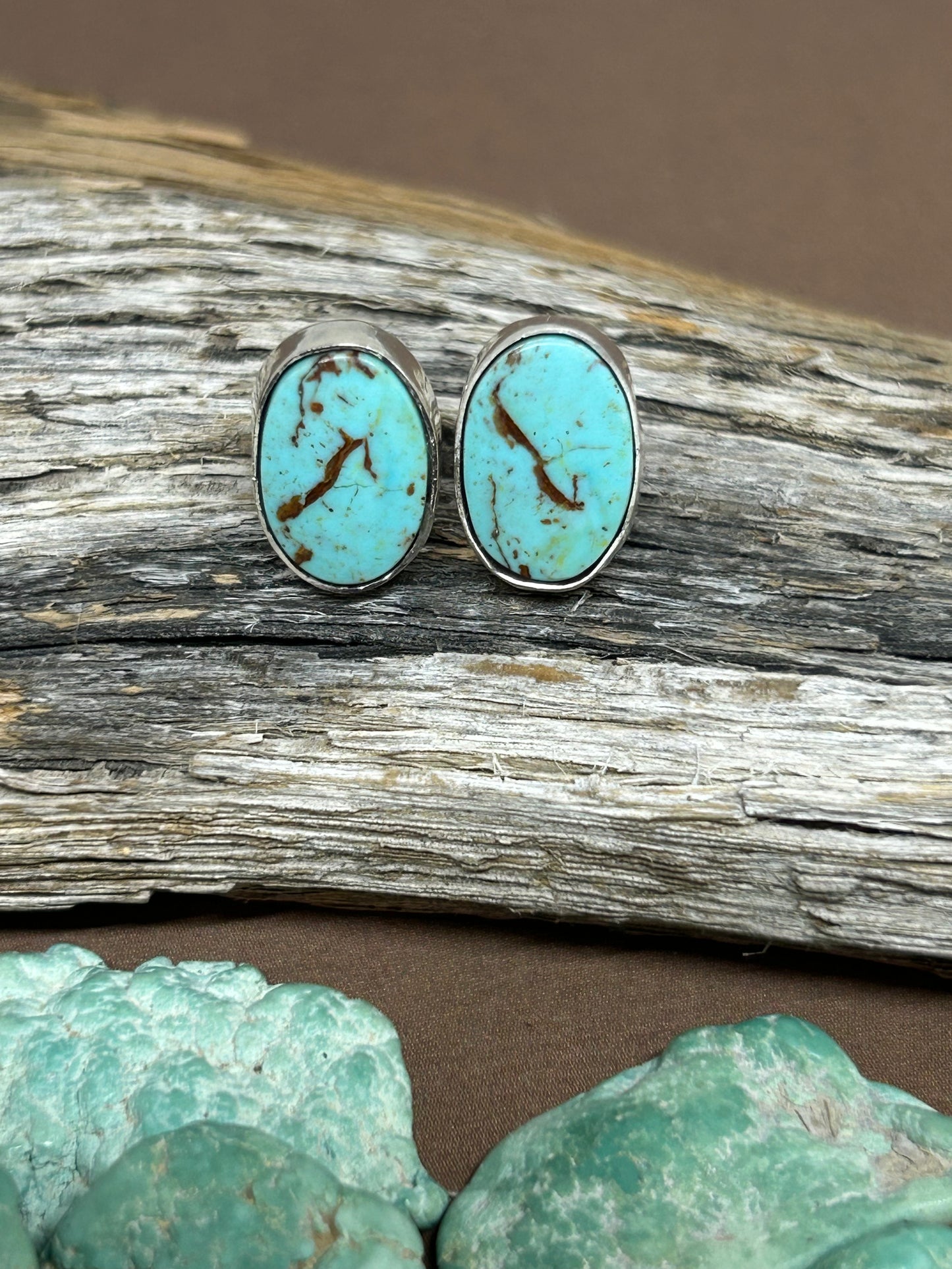 Kingman Turquoise Sterling Silver Studs