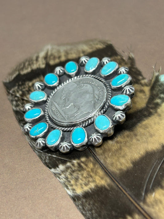 Sleeping Beauty Sterling Silver Pendant