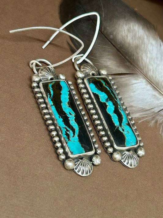 Blackjack Turquoise Sterling Silver Earrings - Taylor Made Silver