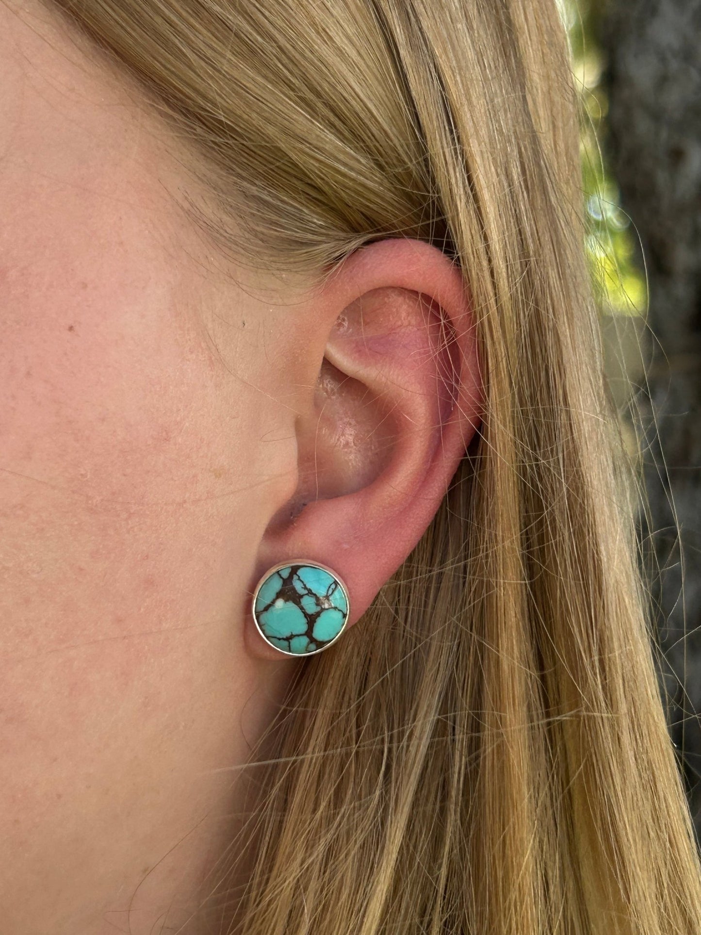 Chubbies Egyptian Turquoise Sterling Silver Stud Earrings - Taylor Made Silver