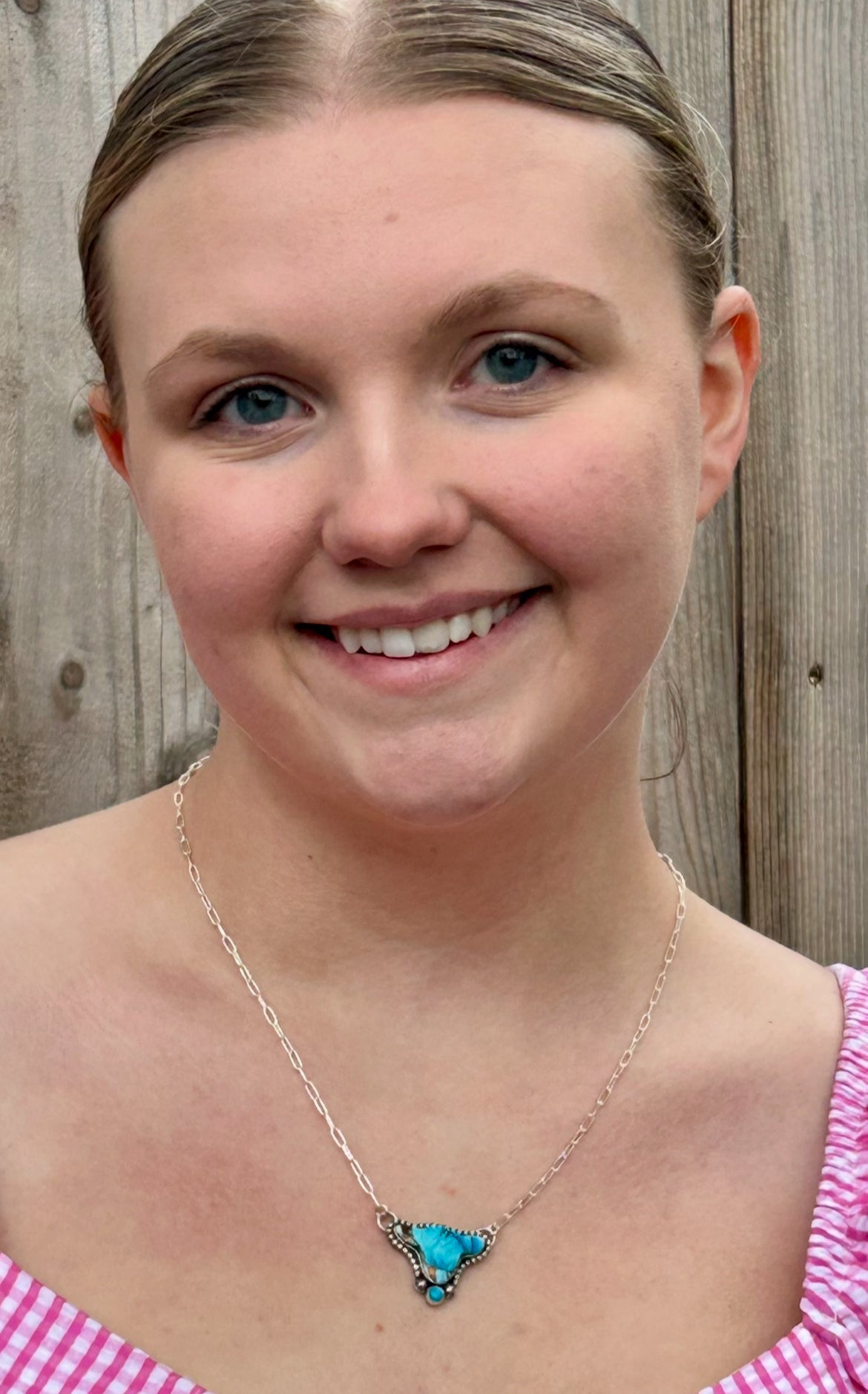 Cow Head Necklace Blue Dahlia - Taylor Made Silver