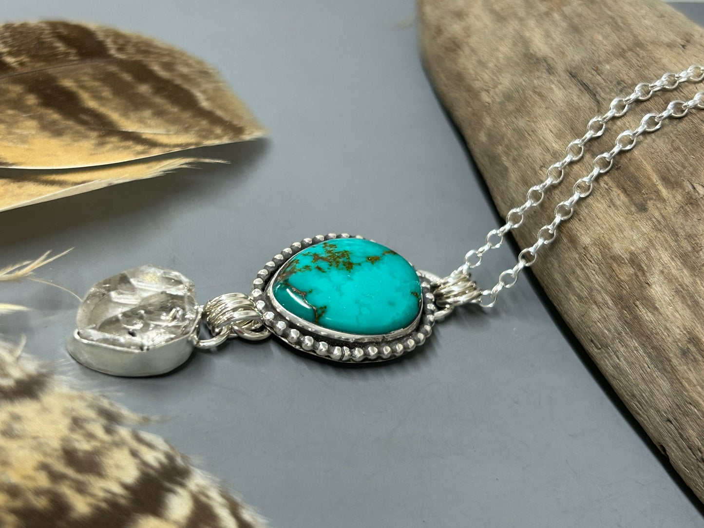 Herkimer Diamond Sierra Nevada Turquoise Necklace - Taylor Made Silver