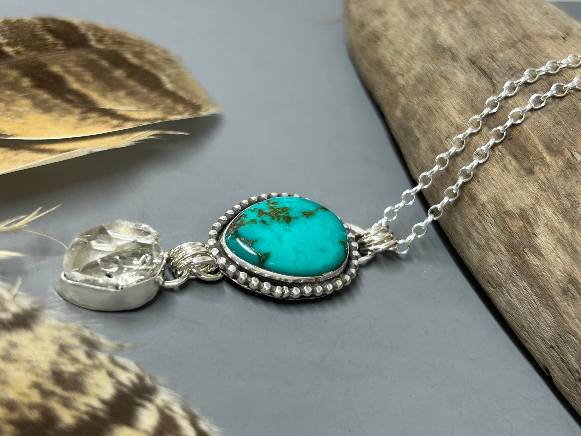 Herkimer Diamond Sierra Nevada Turquoise Necklace - Taylor Made Silver