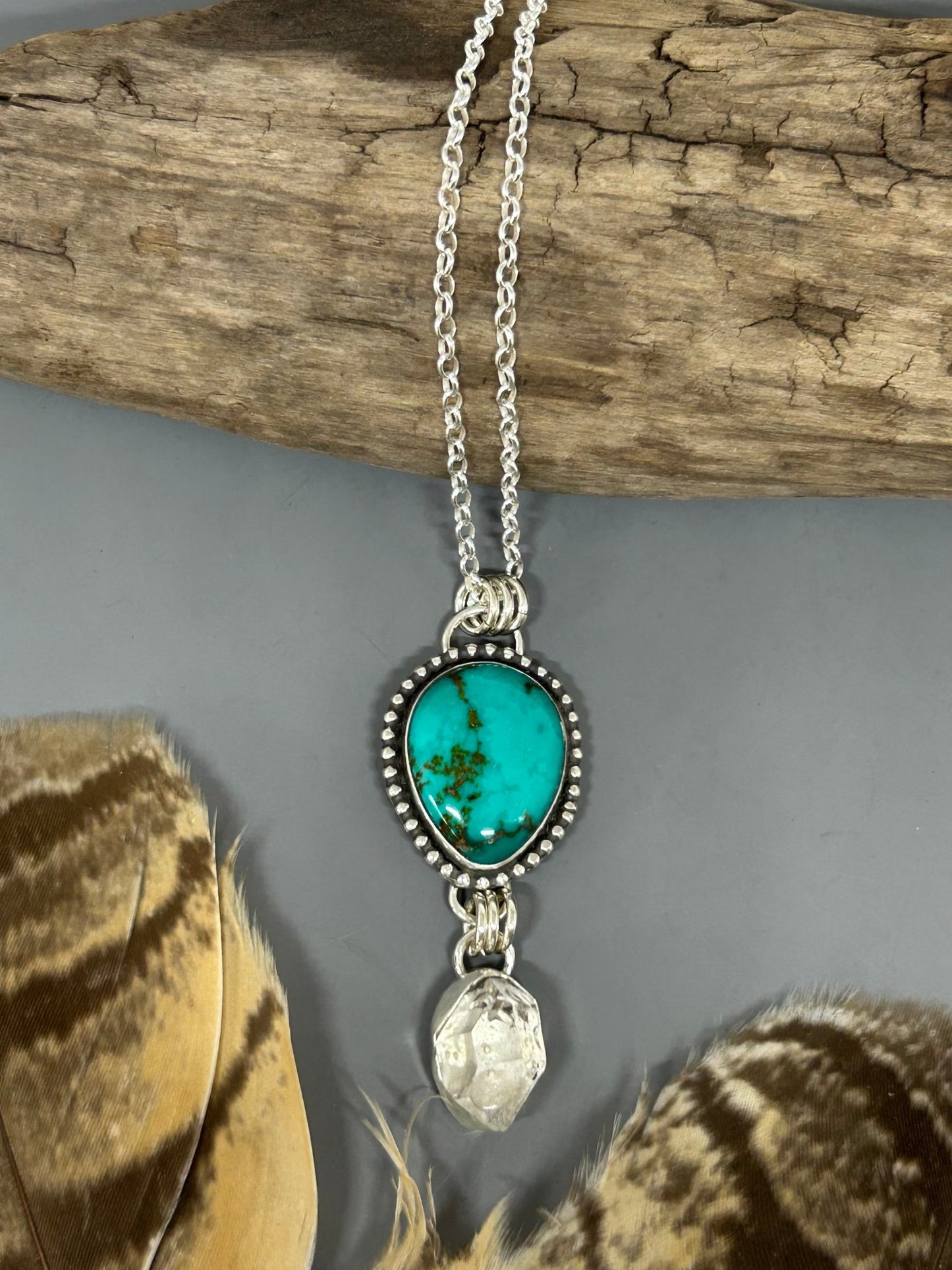 Herkimer Diamond Sierra Nevada Turquoise Necklace - Taylor Made Silver