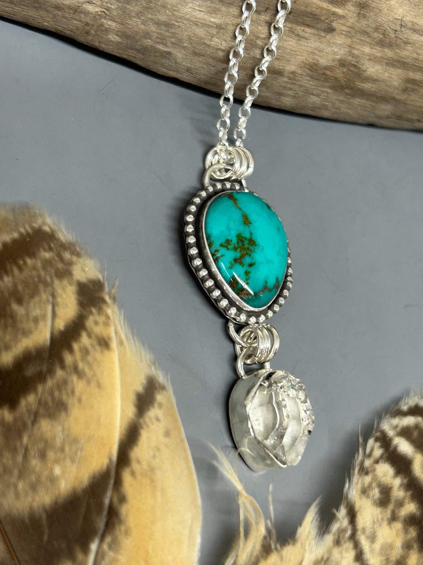 Herkimer Diamond Sierra Nevada Turquoise Necklace - Taylor Made Silver