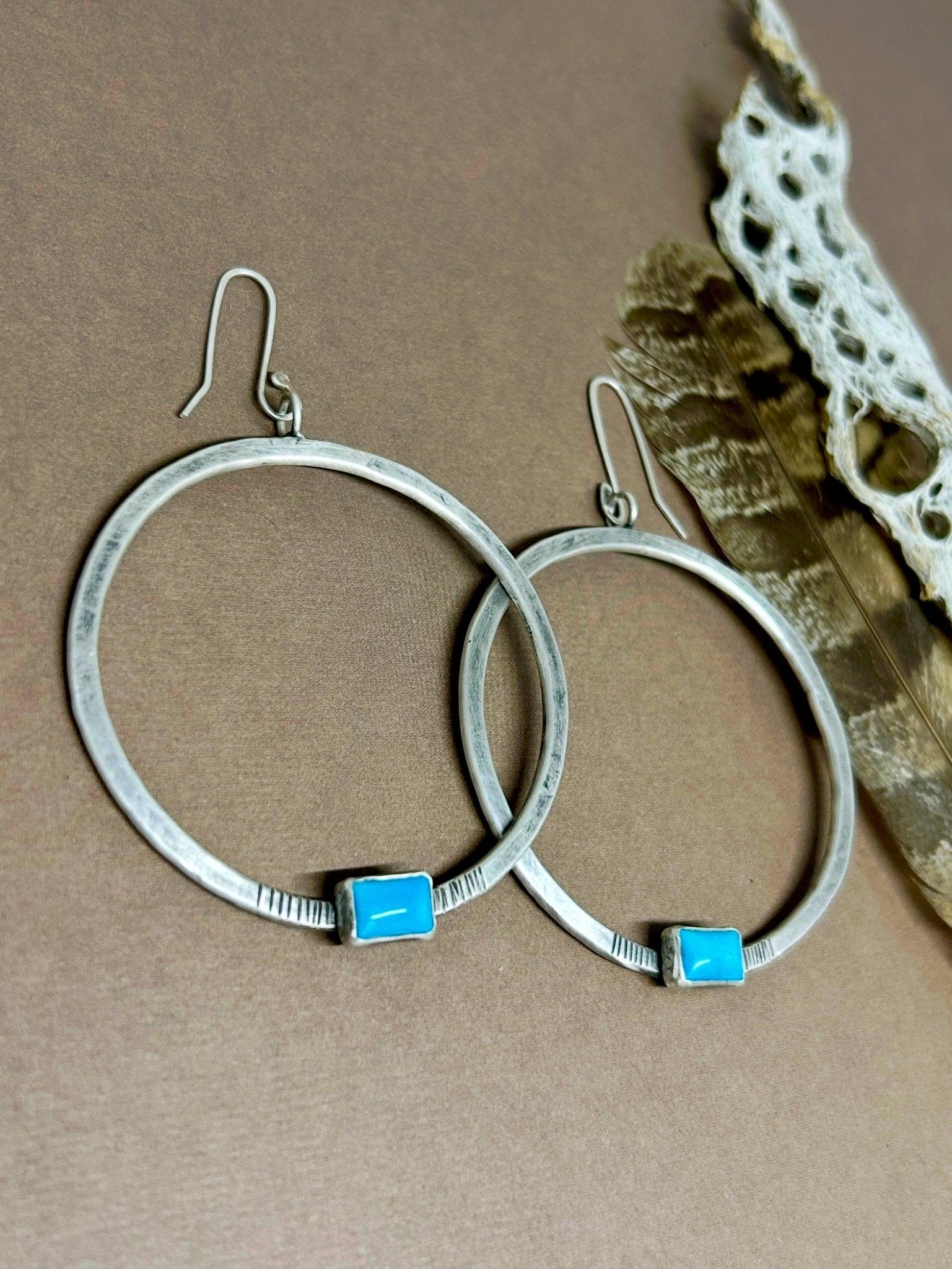 Hoop Earrings Campitos Turquoise - Taylor Made Silver
