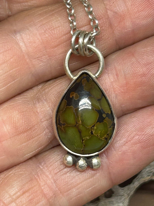 Hubei Turquoise Sterling Silver Necklace. - Taylor Made Silver
