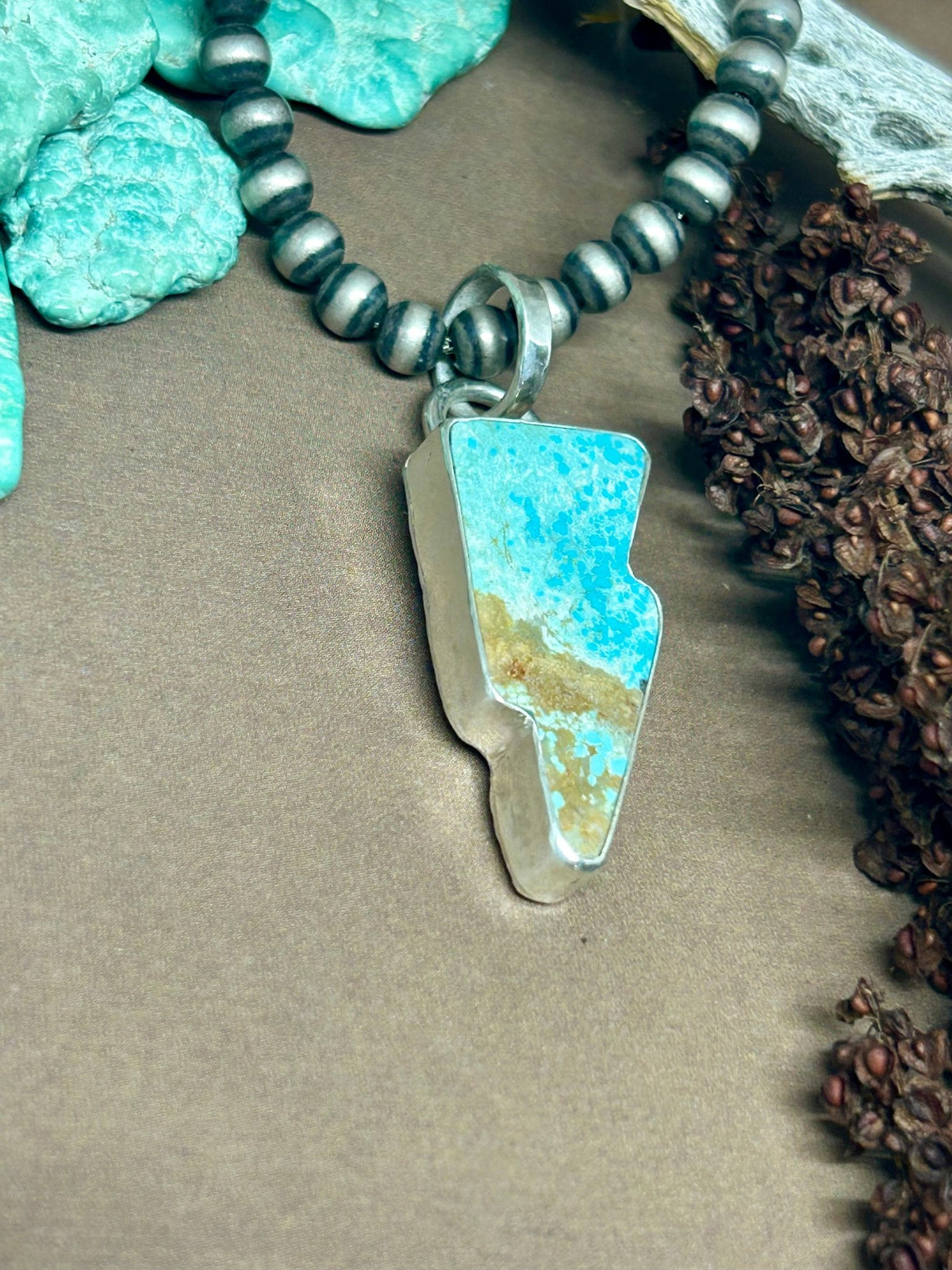 Lightning Bolt Turquoise Pendant - Taylor Made Silver