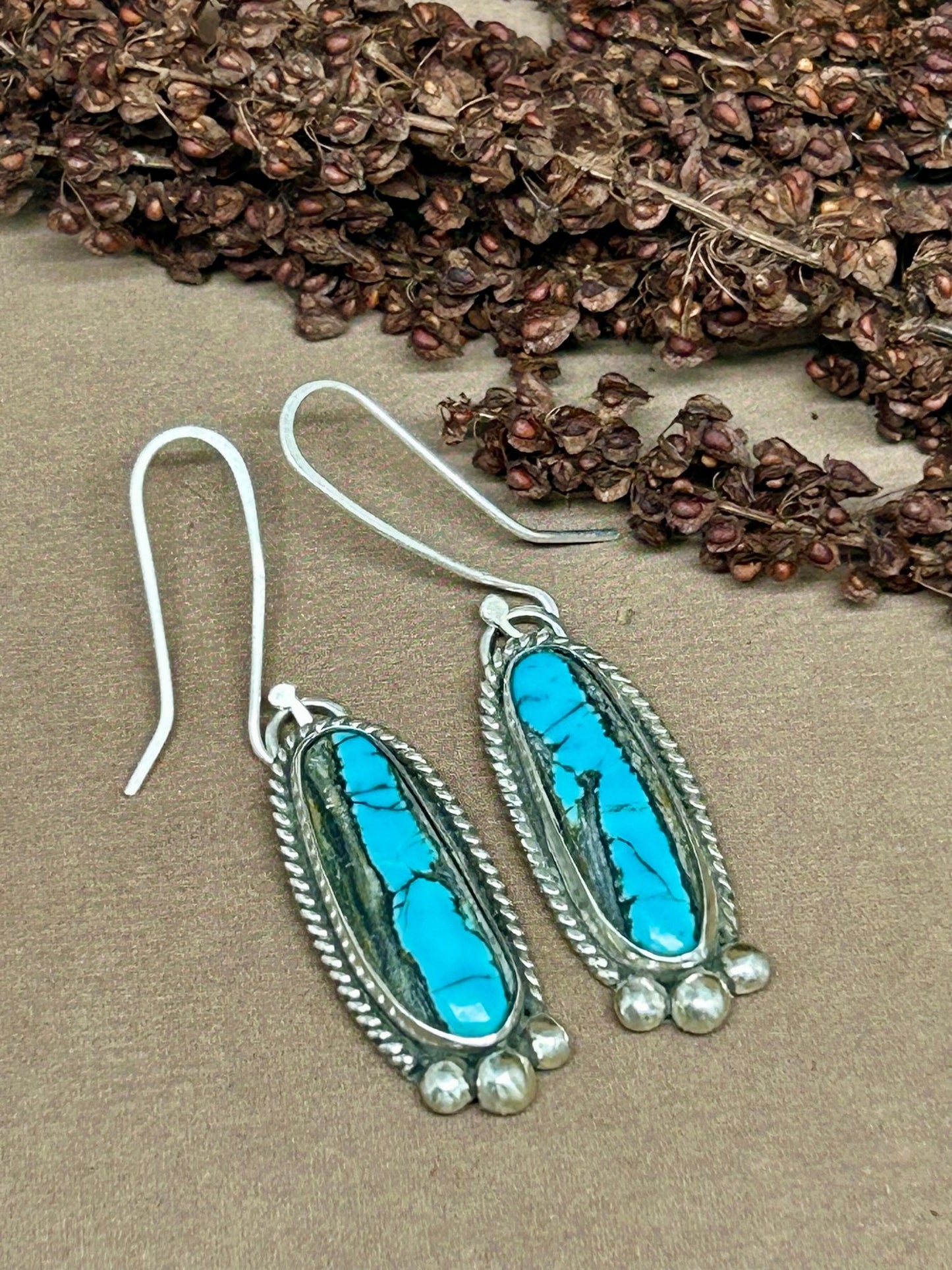 Moon River Turquoise Dangle Earrings - Taylor Made Silver