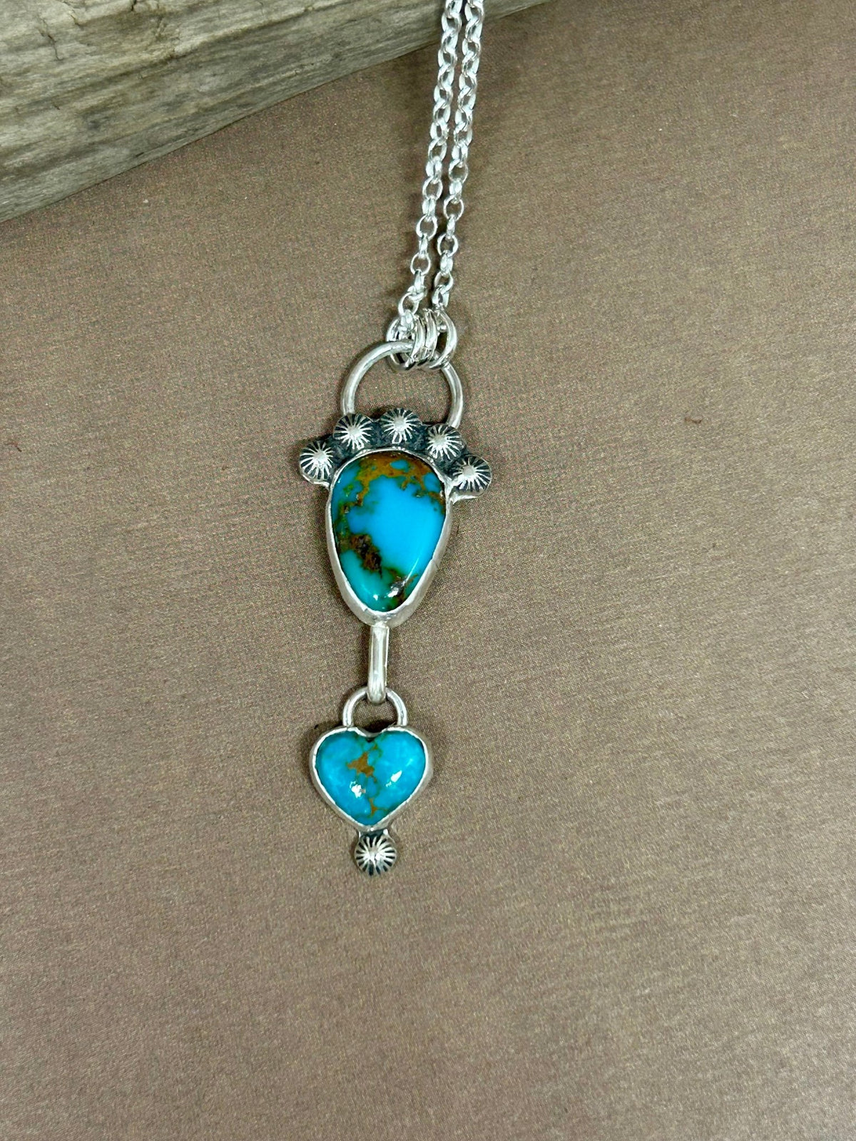 Pilot Mountain Turquoise Heart Necklace - Taylor Made Silver
