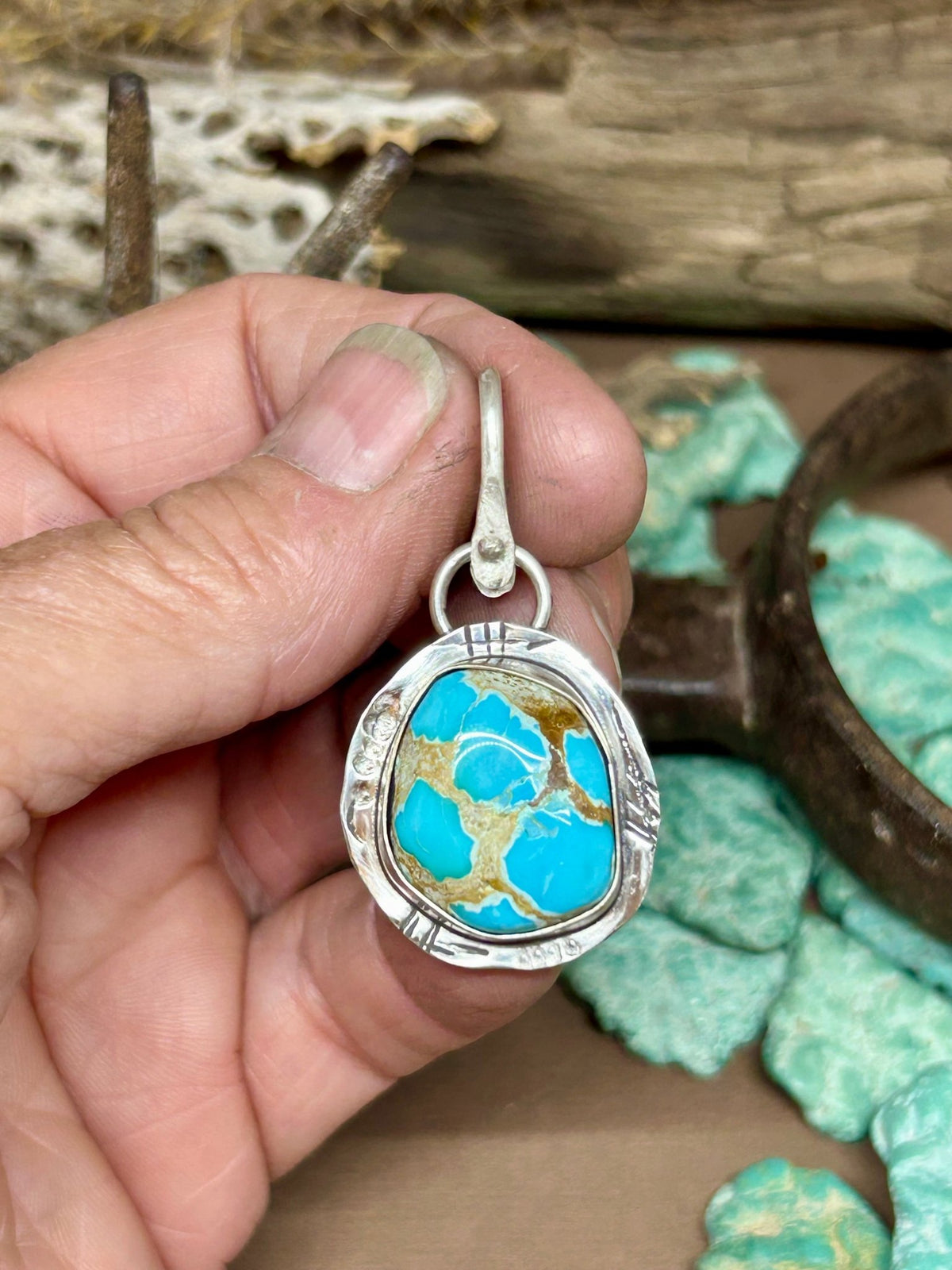 Tuff Gurlz Pendant 13 Sterling Silver Royston Turquoise - Taylor Made Silver