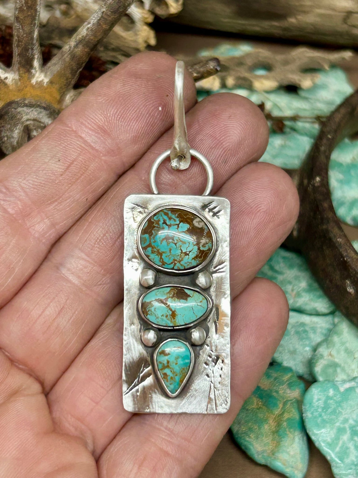 Tuff Gurlz Pendant 5 Royston Turquouse Sterling Silver - Taylor Made Silver