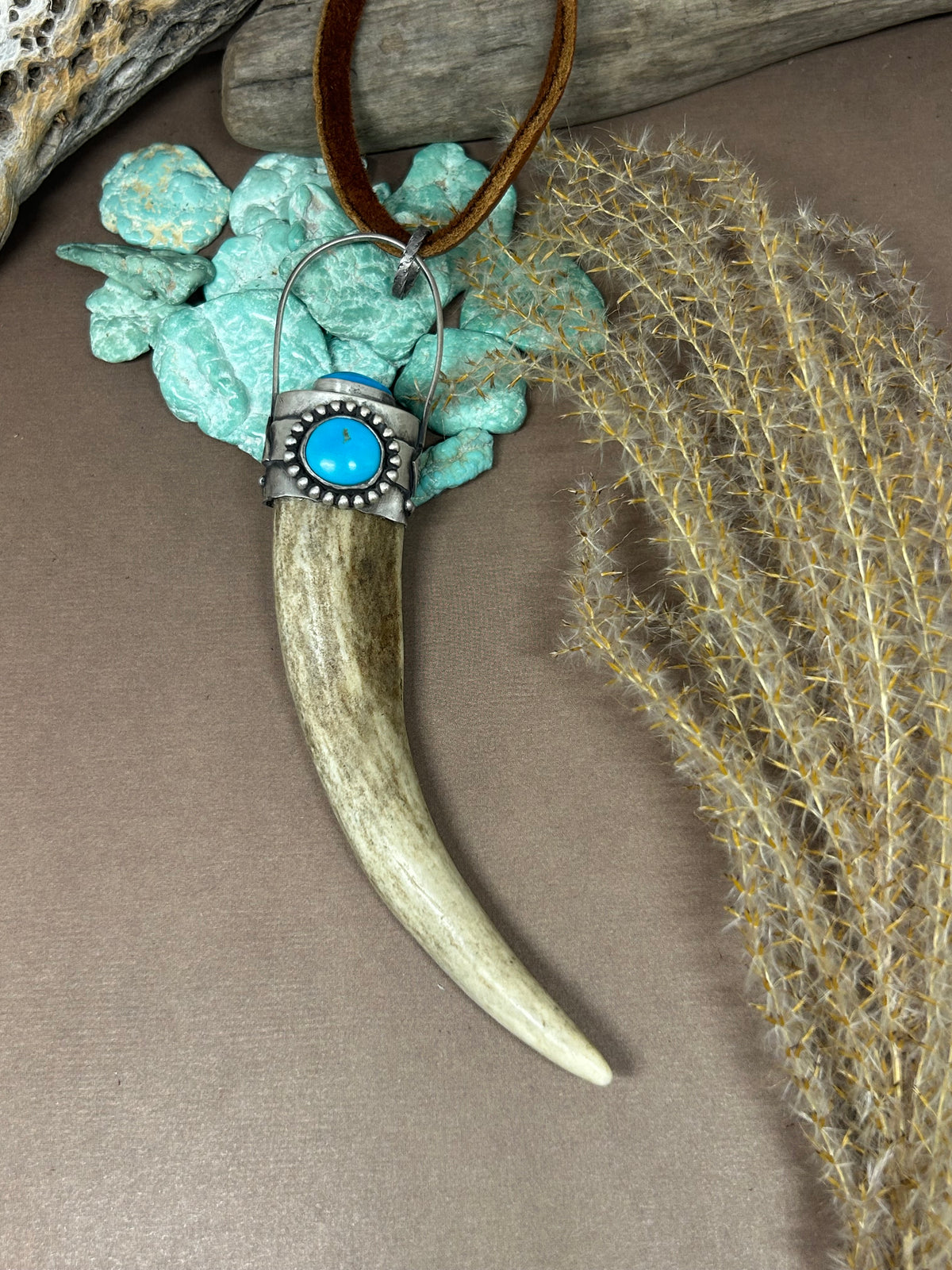 The Transformation Antler Blue Gem Turquoise Sterling Silver