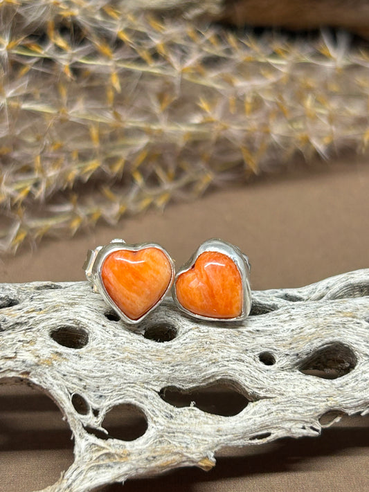 Spiny Oyster Heart Stud Earrings