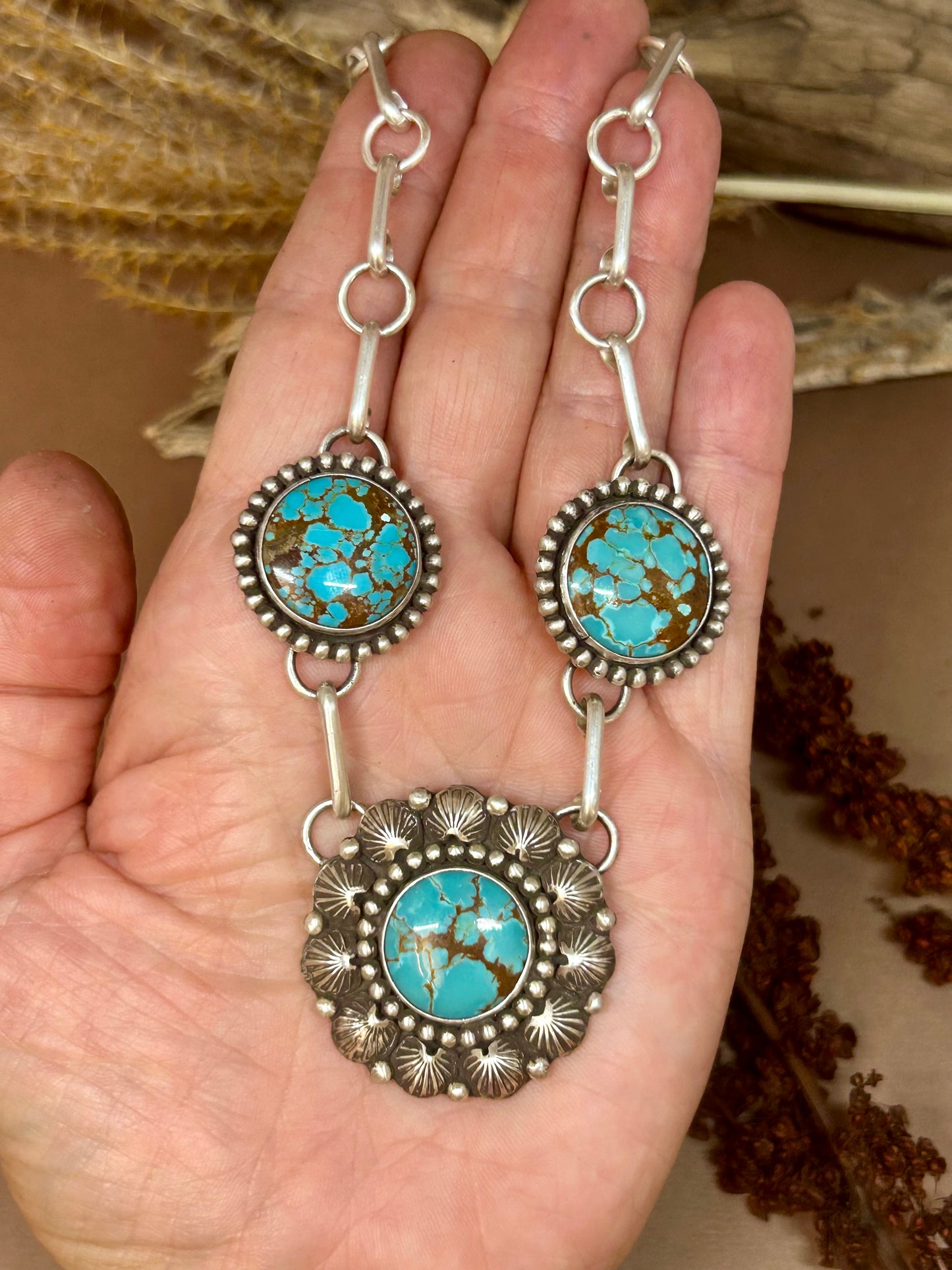 Mine Number 8 Turquoise Trio Necklace