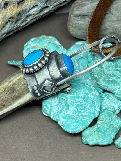 The Transformation Antler Blue Gem Turquoise Sterling Silver