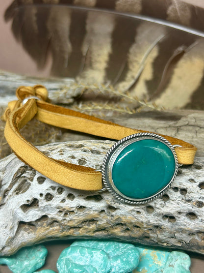 Royston Turquoise Leather Slide Bracelet