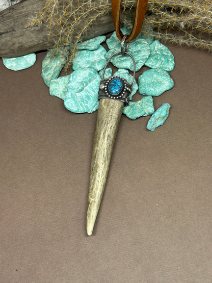 The Protection Antler Sonoran Blue Jay Turquoise Sterling Silver