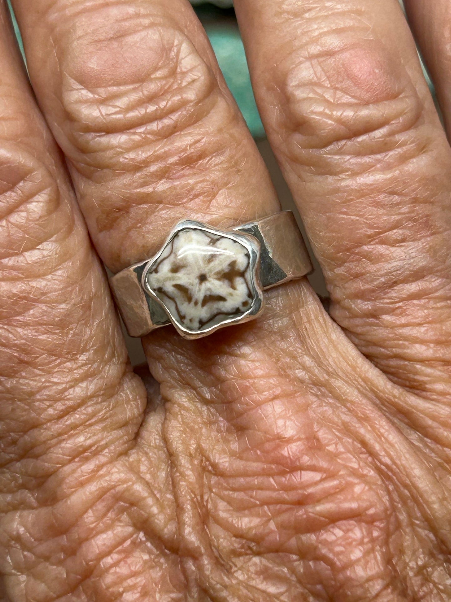 Sea Star Fossil Ring Size 6