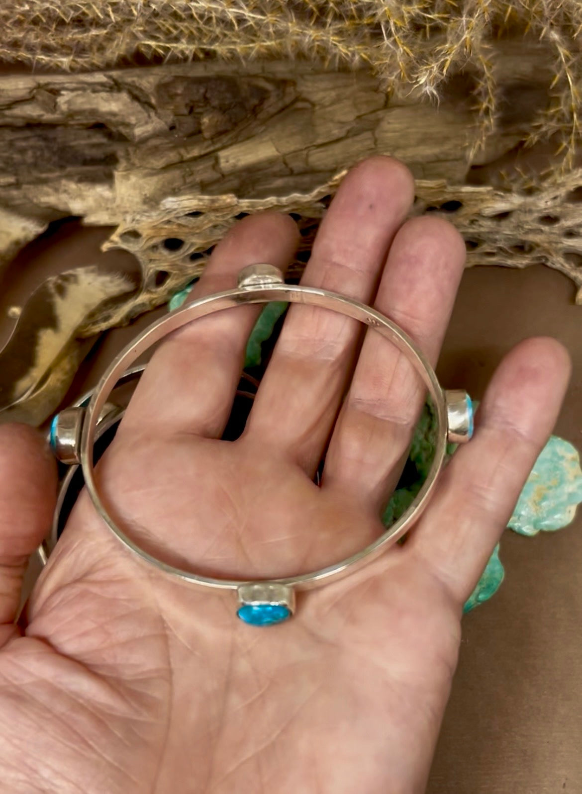 Compass Bangle Evans Turquoise Sterling Silver