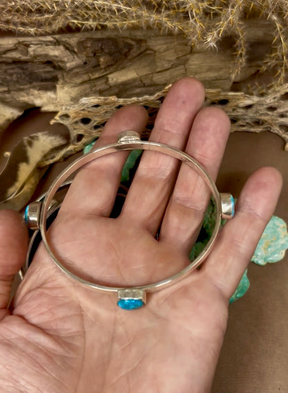 Compass Bangle Evans Turquoise Sterling Silver