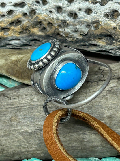 The Transformation Antler Blue Gem Turquoise Sterling Silver