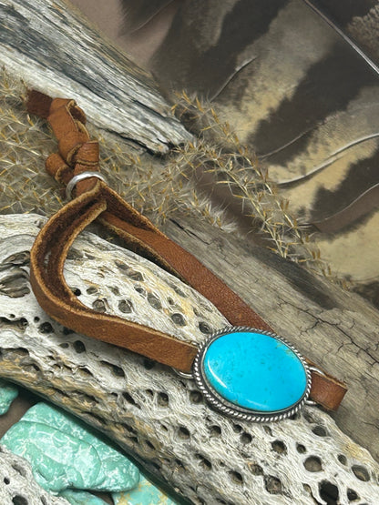 Sierra Nevada Turquoise Leather Slide Bracelet