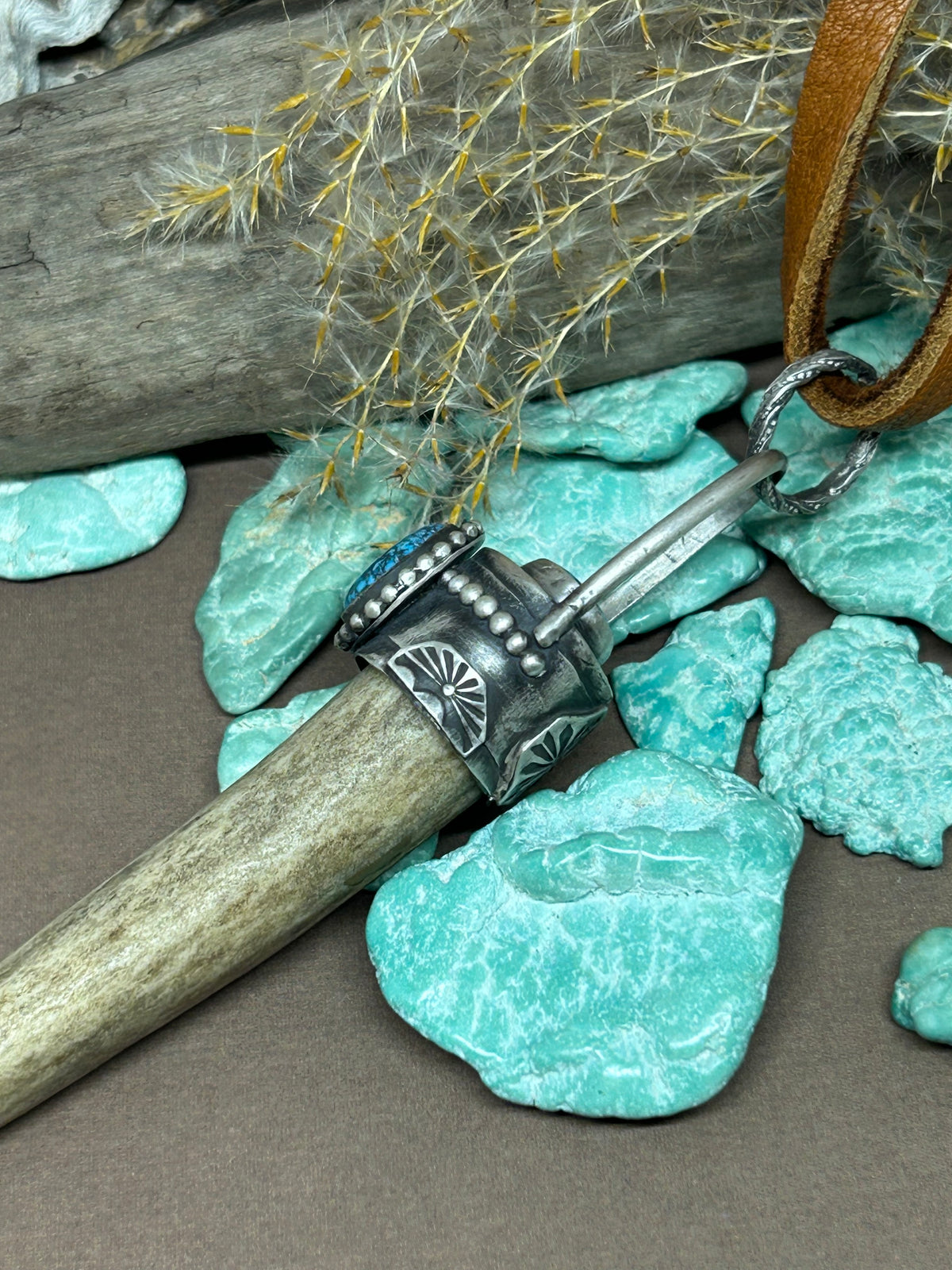 The Protection Antler Sonoran Blue Jay Turquoise Sterling Silver
