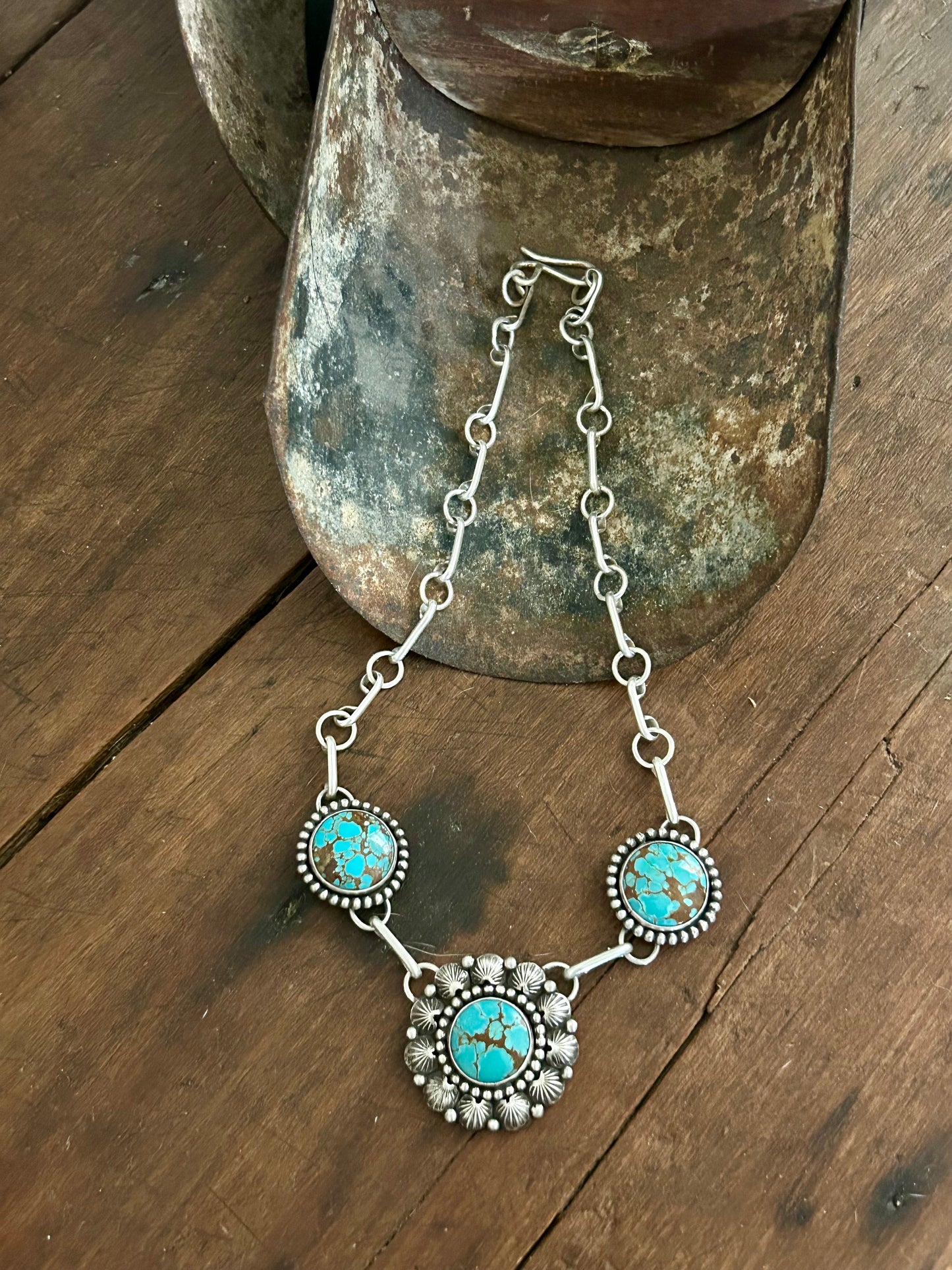 Mine Number 8 Turquoise Trio Necklace