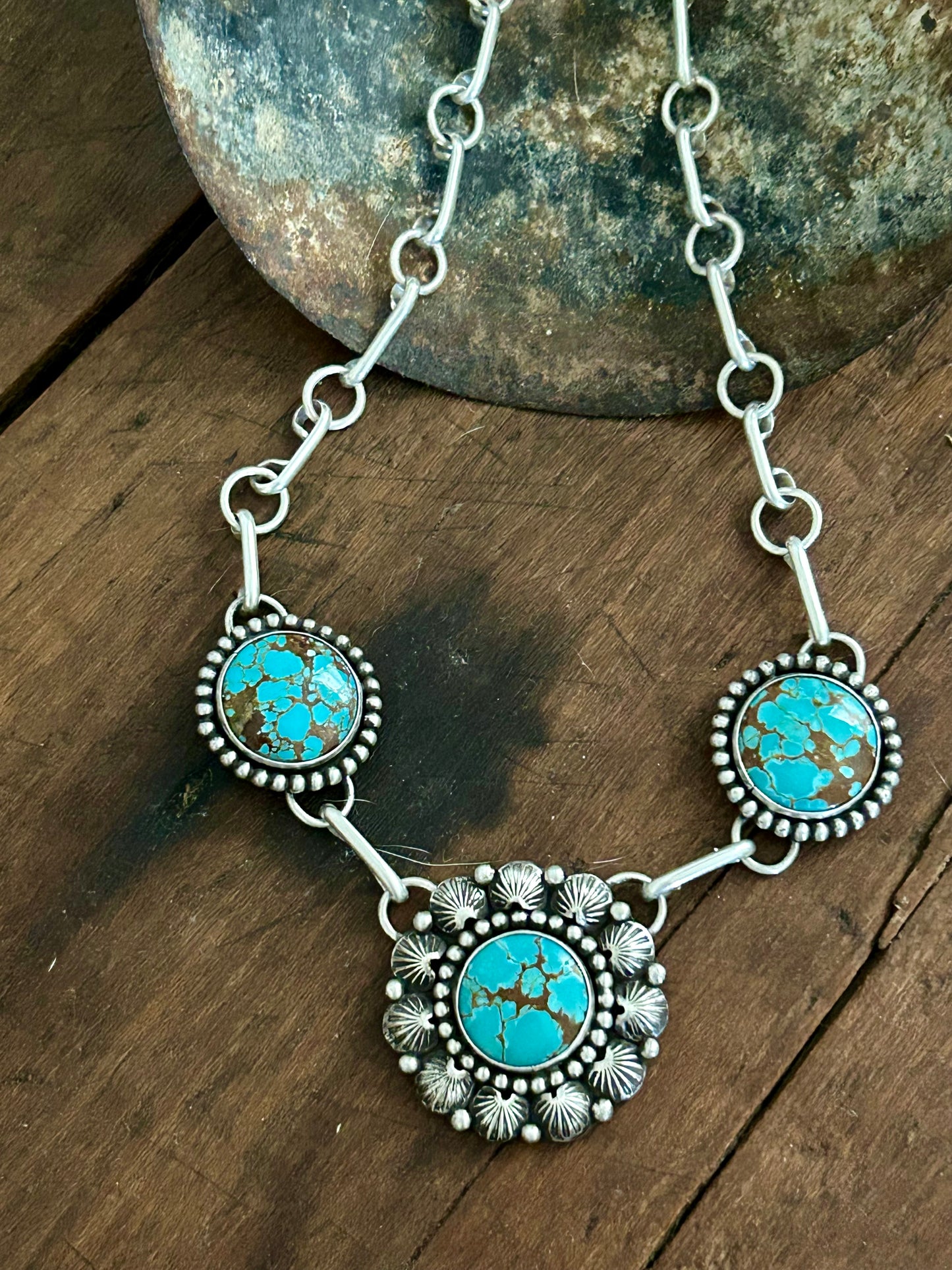 Mine Number 8 Turquoise Trio Necklace