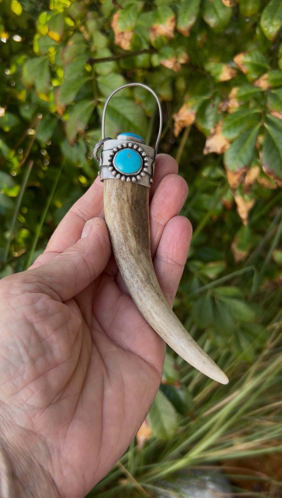 The Transformation Antler Blue Gem Turquoise Sterling Silver