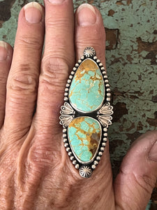 Natural Sonoran Turquoise Southwestern Ring size 8.5