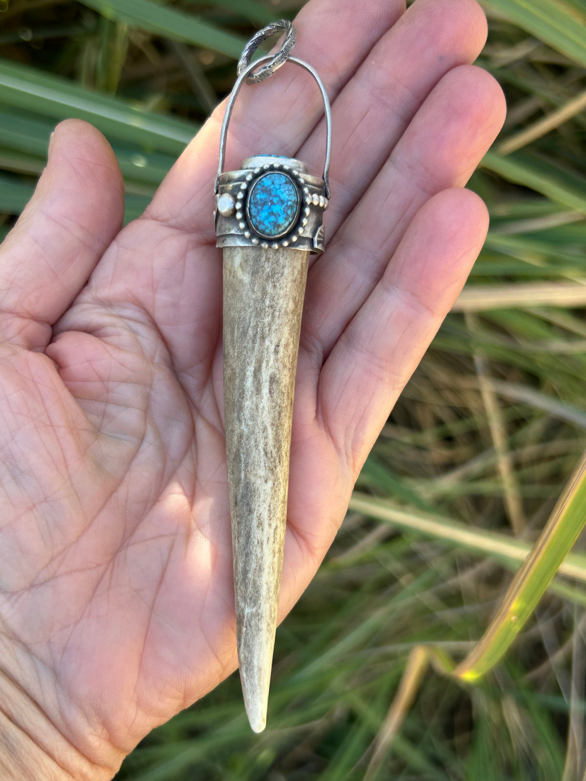 The Protection Antler Sonoran Blue Jay Turquoise Sterling Silver