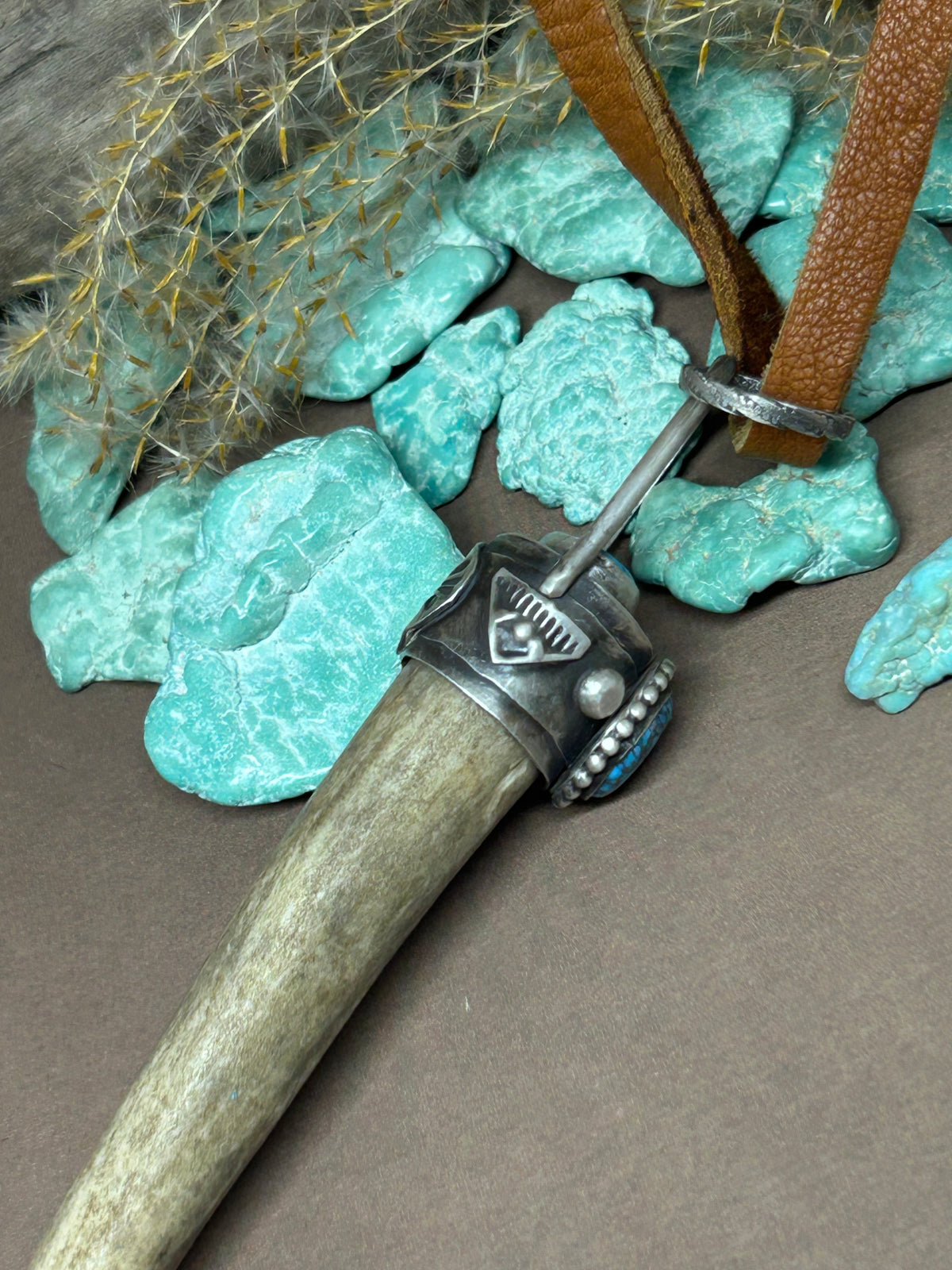 The Protection Antler Sonoran Blue Jay Turquoise Sterling Silver