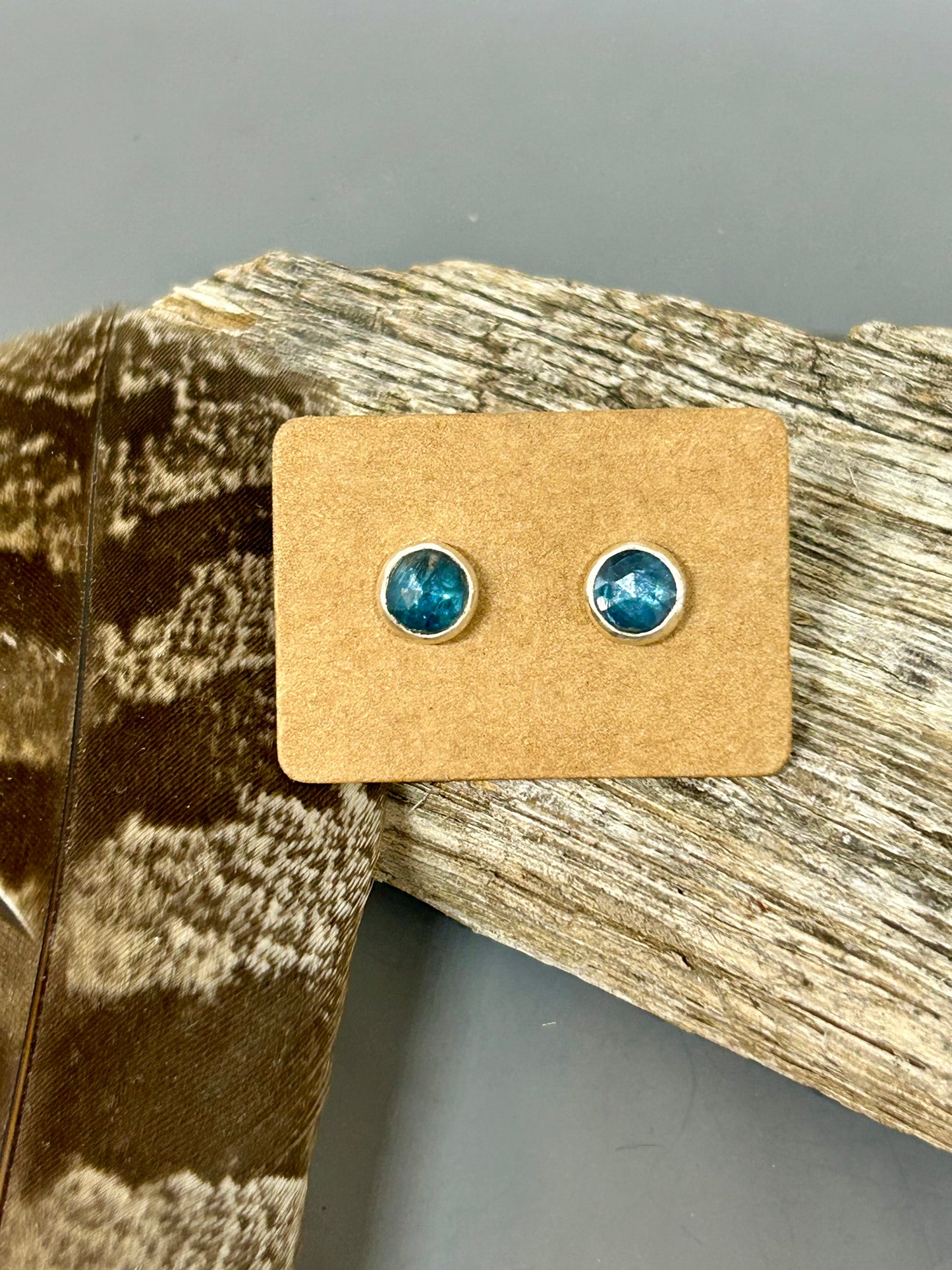 Kyanite Sterling Silver Stud Earrings.