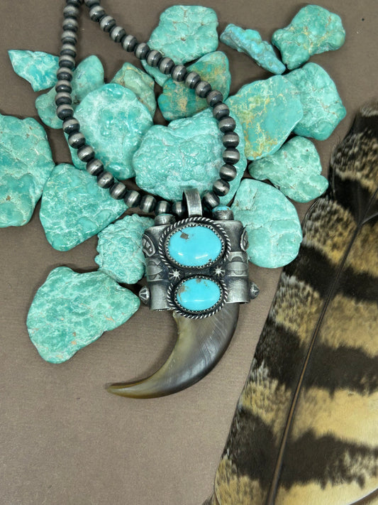Bear Claw Pendant Campitos And Royston Turquoise