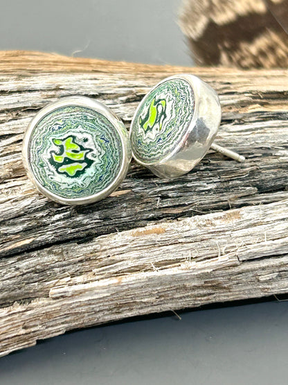 Fordite Sterling Silver Earrings