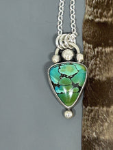 Load image into Gallery viewer, Polychrome Hubei Turquoise Sterling Silver Necklace
