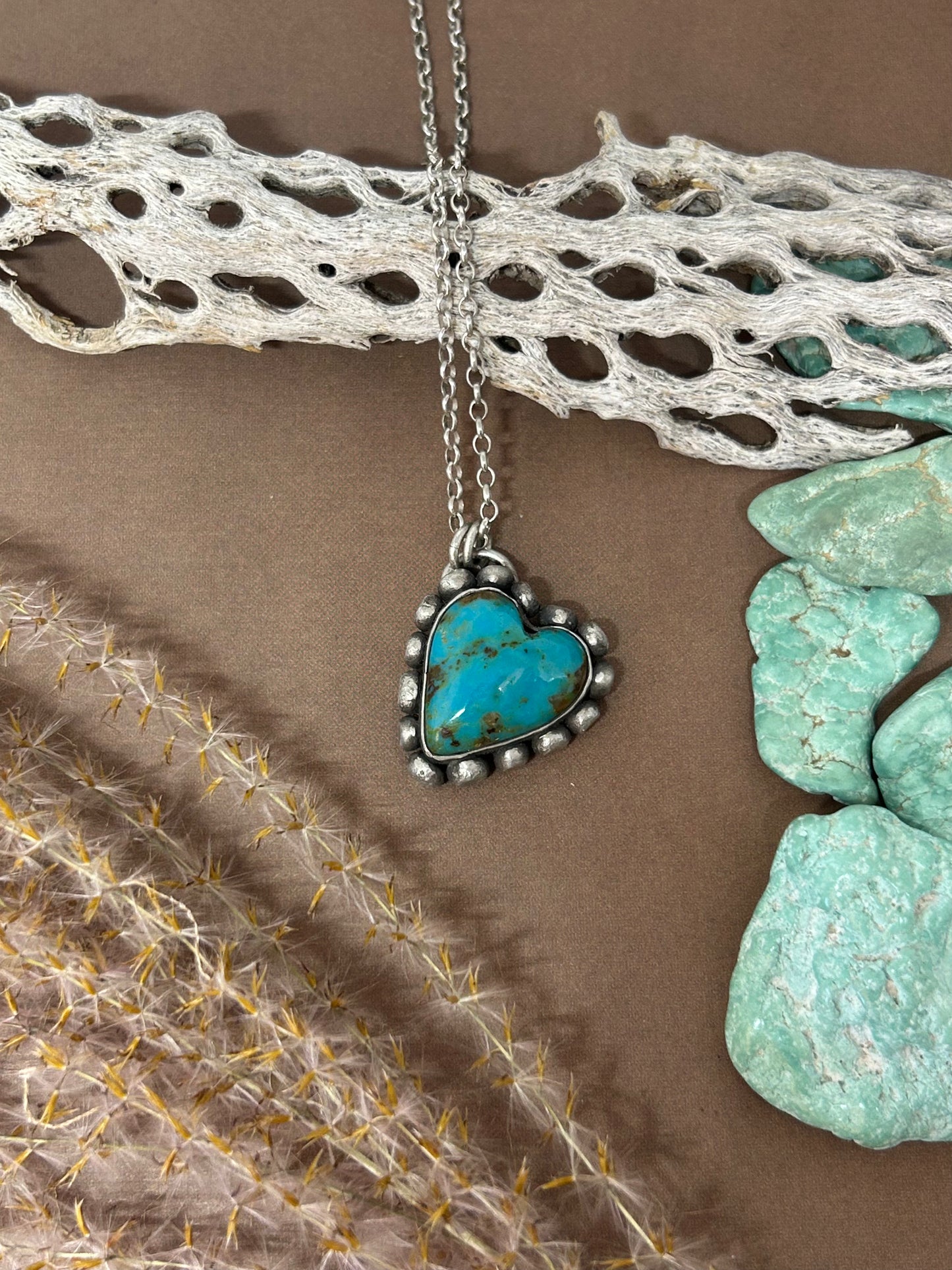 Sterling Silver Turquoise Heart Necklace