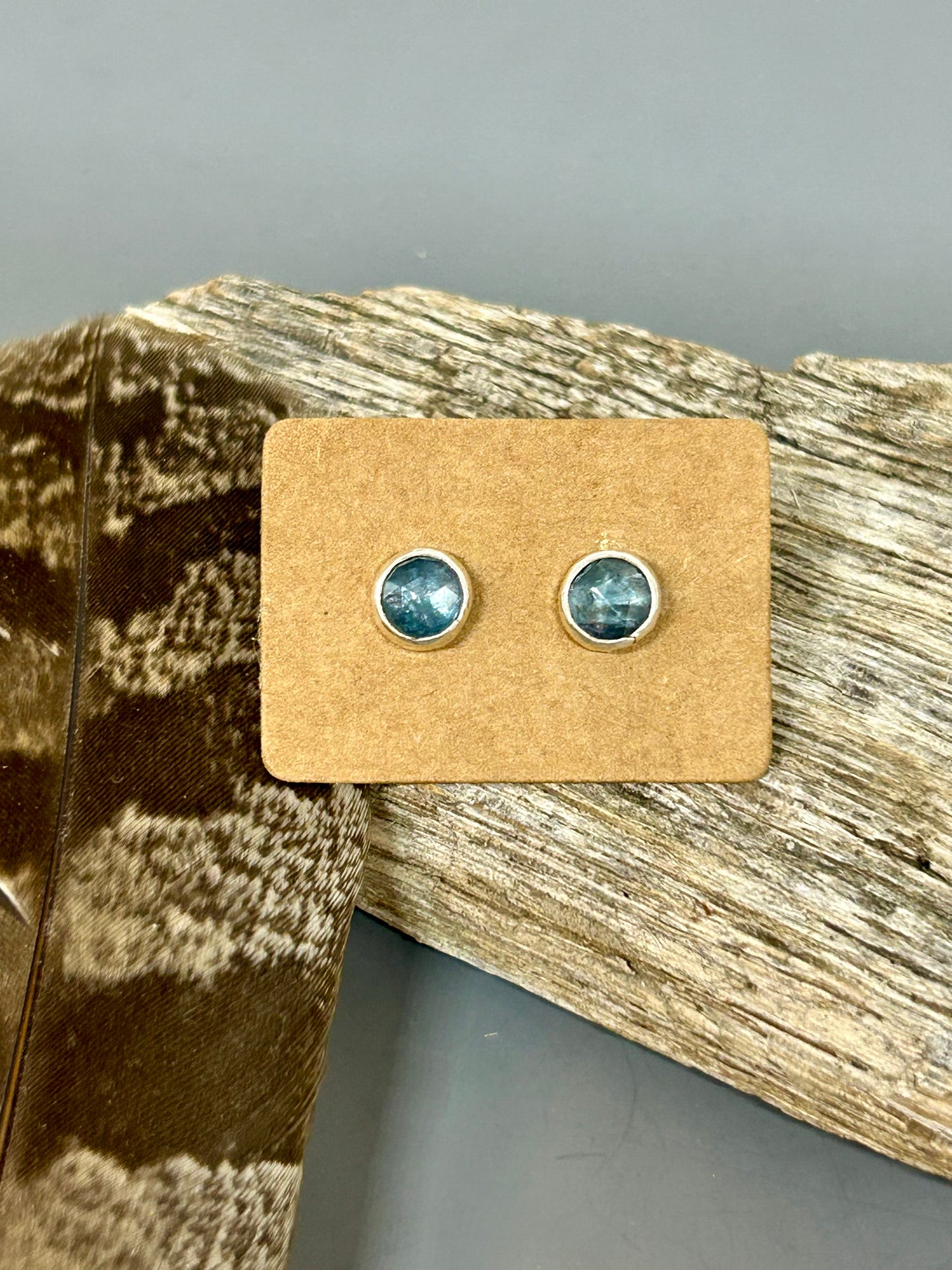 Kyanite Sterling Silver Stud Earrings.