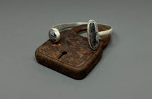 Load image into Gallery viewer, Hematite Sterling Silver Reverse Cuff Bracelet
