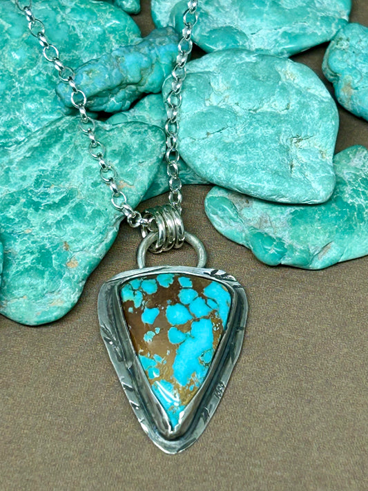 Tuff Gurlz Triangle Royston Turquoise Necklace